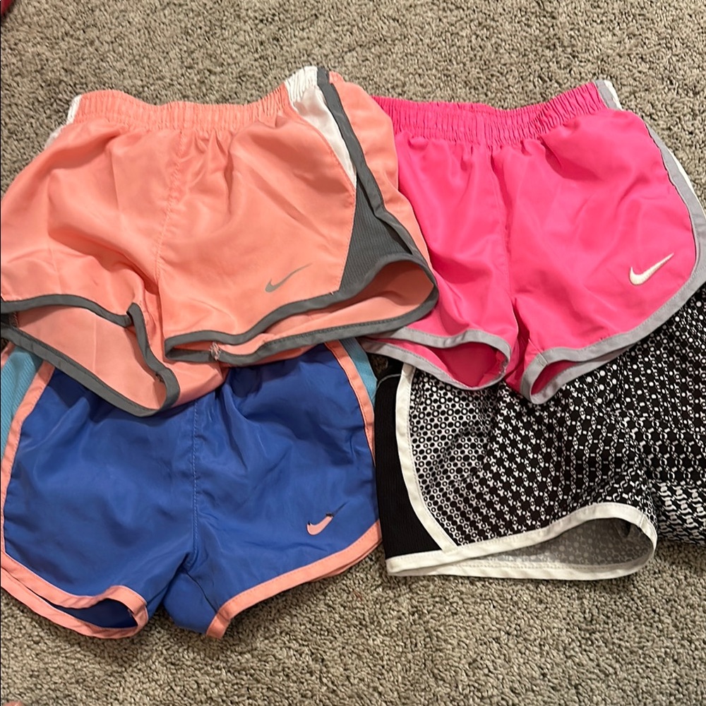 Nike Girls Athletic Shorts Set - Pink, Blue, Black 4T